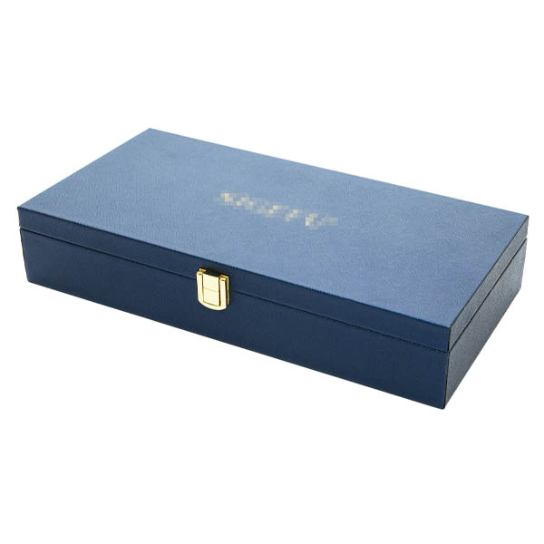 Flip Leather Gift Box with PU Leather, Embossed Velvet, and Hot Stamping